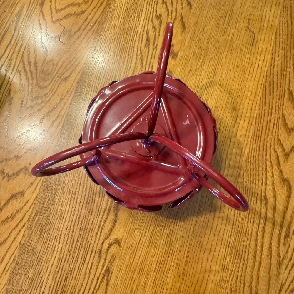 Home Interiors Vintage Red Metal Apple Candle Holder Country Core Farmhouse
